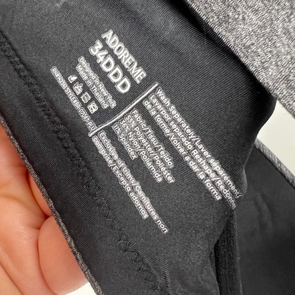 Adore Me Black Gray Underwire T-shirt Bra, Adjustable Straps Basic Women 34DDD - Picture 3 of 9